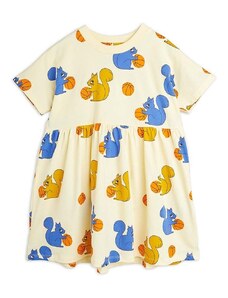 Παιδικό βαμβακερό φόρεμα Mini Rodini Squirrels χρώμα: κίτρινο 0