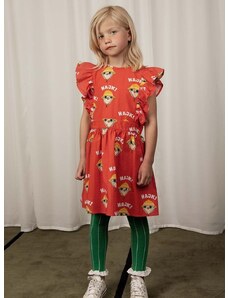 Παιδικό βαμβακερό φόρεμα Mini Rodini Hike χρώμα: κόκκινο 0