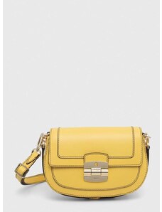 Δερμάτινη τσάντα Furla χρώμα: κίτρινο