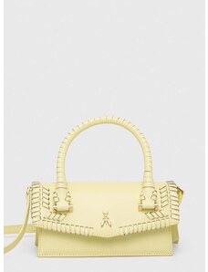 Δερμάτινη τσάντα Patrizia Pepe χρώμα: κίτρινο