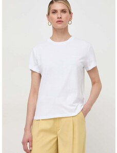 Βαμβακερό μπλουζάκι Patrizia Pepe γυναικεία, χρώμα: άσπρο