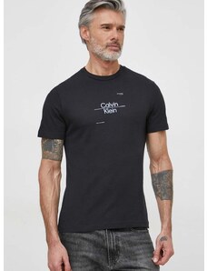 Βαμβακερό μπλουζάκι Calvin Klein ανδρικά, χρώμα: μαύρο