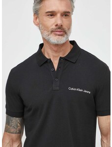 Πόλο Calvin Klein Jeans χρώμα: μαύρο