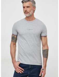 Βαμβακερό μπλουζάκι Tommy Hilfiger χρώμα: γκρι