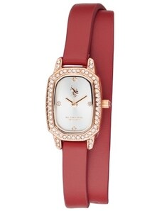 U.S. POLO Bridget - USP8250RG, Rose Gold case with Red Leather Strap