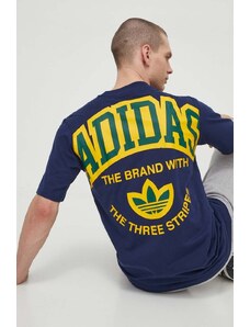Βαμβακερό μπλουζάκι adidas Originals ανδρικά, χρώμα ναυτικό μπλε IS0184