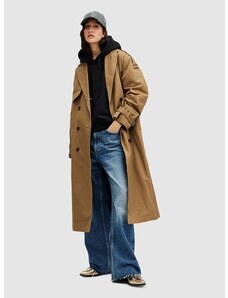 Βαμβακερό παλτό AllSaints WYATT χρώμα: καφέ