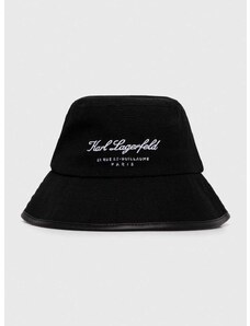 Βαμβακερό καπέλο Karl Lagerfeld χρώμα: μαύρο
