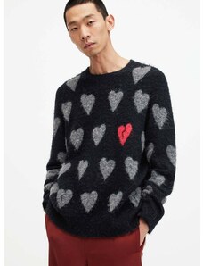 Μάλλινο πουλόβερ AllSaints AMORE ανδρικό, χρώμα: μαύρο