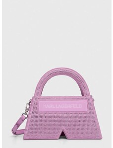 Τσάντα σουέτ Karl Lagerfeld χρώμα: ροζ