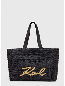 Τσάντα παραλίας Karl Lagerfeld χρώμα: μαύρο