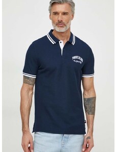 Βαμβακερό μπλουζάκι πόλο Tommy Jeans χρώμα: ναυτικό μπλε