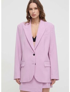 Μπλέιζερ με μίγμα μαλλιού Karl Lagerfeld χρώμα: ροζ