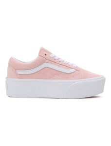 Σουέτ sneakers Vans Old Skool Stackform χρώμα: ροζ, VN0009PZCHN1