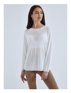 Celestino Μονόχρωμη μπλούζα με διακοσμητική ραφή λευκο για Γυναίκα