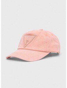 Βαμβακερό καπέλο του μπέιζμπολ Guess χρώμα: ροζ