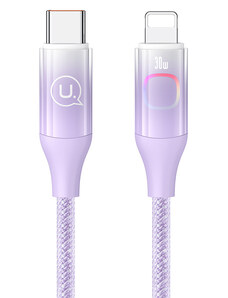USAMS καλώδιο Lightning σε USB-C US-SJ638, 30W PD, 1.2m, μωβ