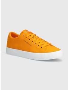 Πάνινα παπούτσια Tommy Hilfiger TH HI VULC LOW CANVAS χρώμα: πορτοκαλί, FM0FM04882