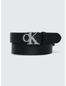 Δερμάτινη ζώνη Calvin Klein Jeans χρώμα: μαύρο