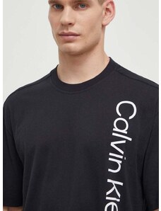 Βαμβακερό μπλουζάκι Calvin Klein Performance ανδρικά, χρώμα: μαύρο