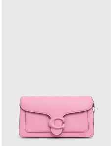 Δερμάτινη τσάντα Coach Tabby Shoulder Bag 26 χρώμα: ροζ
