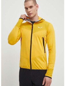 Αθλητική μπλούζα Salewa Agner Hybrid χρώμα: κίτρινο, με κουκούλα