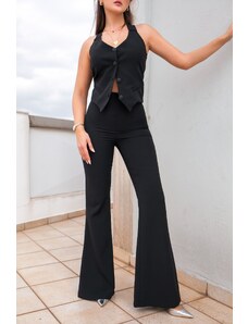 Joy Fashion House Azad παντελόνι καμπάνα μαύρο