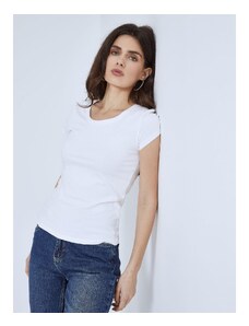 Celestino Μονόχρωμο t-shirt λευκο για Γυναίκα