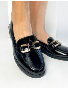 INSHOES Flat loafers λουστρίνι με αγκράφα Μαύρο