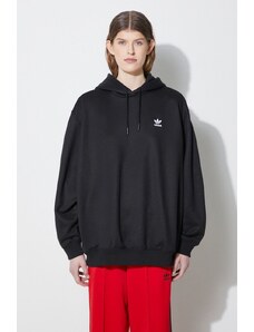 Μπλούζα adidas Originals Trefoil Hoodie χρώμα: μαύρο, με κουκούλα, IU2409