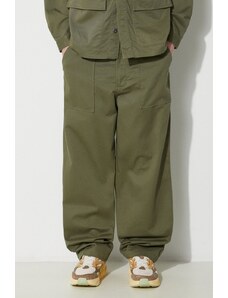 Βαμβακερό παντελόνι Universal Works Fatigue Pant χρώμα: πράσινο, 132.LIGHT.OLIVE