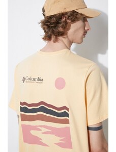 Βαμβακερό μπλουζάκι Columbia χρώμα κίτρινο 2036451