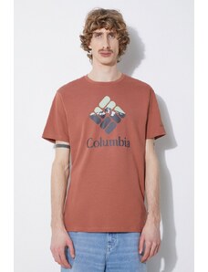 Βαμβακερό μπλουζάκι Columbia ανδρικά, χρώμα κόκκινο 1888813