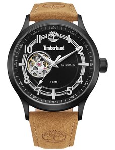 TIMBERLAND LANGERBUCK AUTOMATIC - TDWGE0041901, Black case with Brown Leather Strap