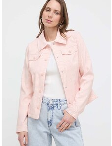 Πουκάμισο μπουφάν Guess χρώμα: ροζ