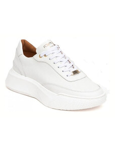 Raymont ανδρικά δερμάτινα sneaker λευκά 861-white