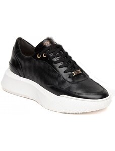 Raymont ανδρικά δερμάτινα sneaker μαύρα 861-black