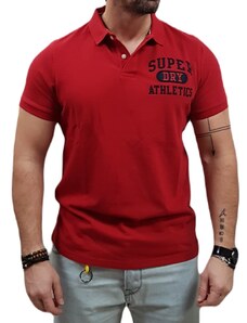 SUPERDRY - M1110349A OII - Applique Classic Fit Polo - Barndoor Red - ΜΠΛΟΥΖΑ ΜΑΚΟ