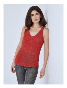 Celestino Μεταλλιζέ αμάνικη μπλούζα κοκκινο για Γυναίκα
