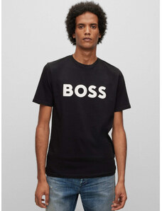 Boss T-shirt Thinking 1 κανονική γραμμή μαύρο