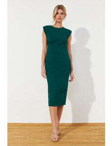 Trendyol Green Fitted Midi Woven Dress