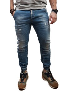 Cover Jeans Cover - Jagger - Q4650-28 - 3D Loose - Blue - Slim Fit - παντελόνι Jeans με λαστιχο