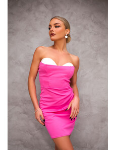Joy Fashion House Gabby μίνι φόρεμα στράπλες ροζ