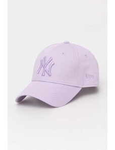 Βαμβακερό καπέλο του μπέιζμπολ New Era χρώμα: μοβ, NEW YORK YANKEES