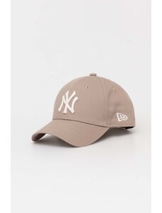 Βαμβακερό καπέλο του μπέιζμπολ New Era χρώμα: μπεζ, NEW YORK YANKEES