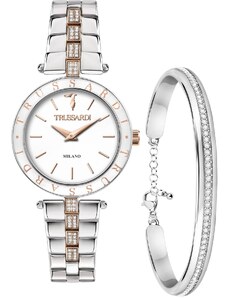 TRUSSARDI T-Shiny Crystals - R2453145507, Silver case with Stainless Steel Bracelet