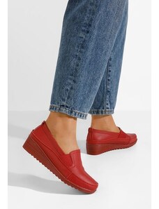 Zapatos Μοκασίνια γυναικεια δερματινα κοκκινο Sonoma