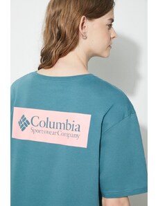 Βαμβακερό μπλουζάκι Columbia North Cascades ανδρικά, χρώμα τιρκουάζ, 1834041 1834041