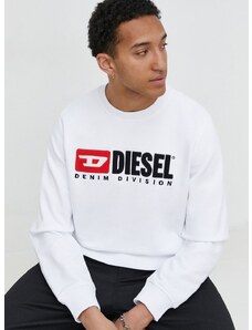 Βαμβακερή μπλούζα Diesel χρώμα: άσπρο