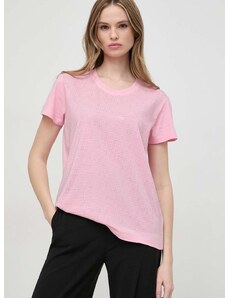 Βαμβακερό μπλουζάκι Patrizia Pepe γυναικεία, χρώμα: ροζ